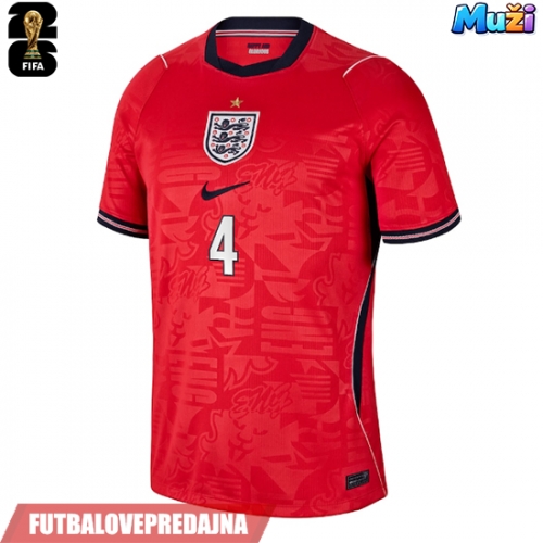 Lacne Muži Futbalové dres Anglicko Declan Rice #4 MS 2026 Krátky Rukáv - Preč